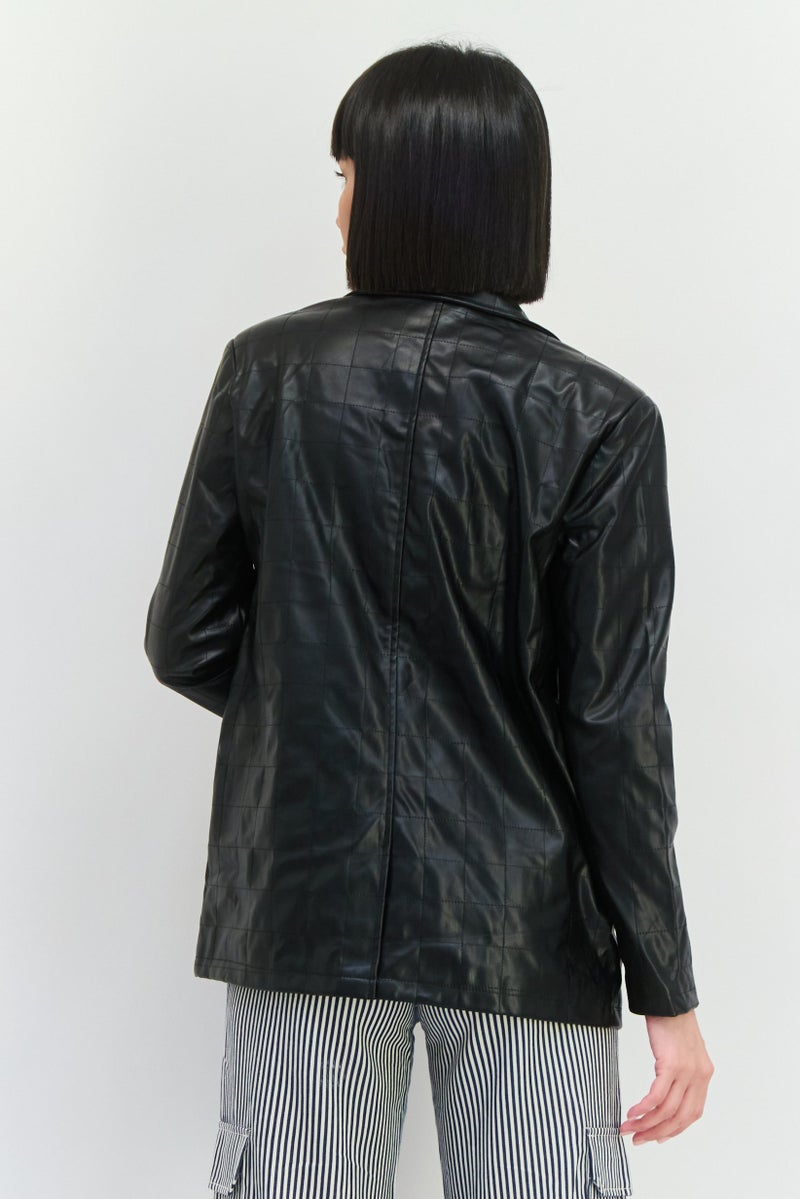 4th & Reckless بليزر كاجوال نسائي صغير، أسود - Image 4